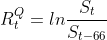 R_t^Q = ln\frac{S_t}{S_{t-66}}